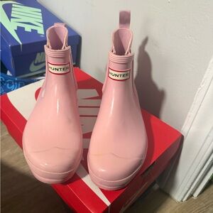 Hunter Blush Pink Short Rain Boots